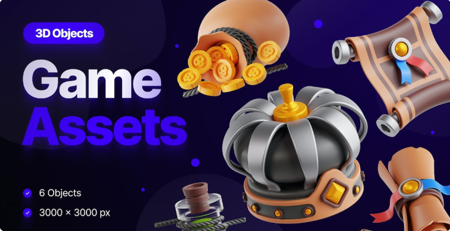 512616bb-220c-46c3-8a46-cb380cbdb8bb A set of exquisite 3D game asset resources in glb and obj format. - Image 1