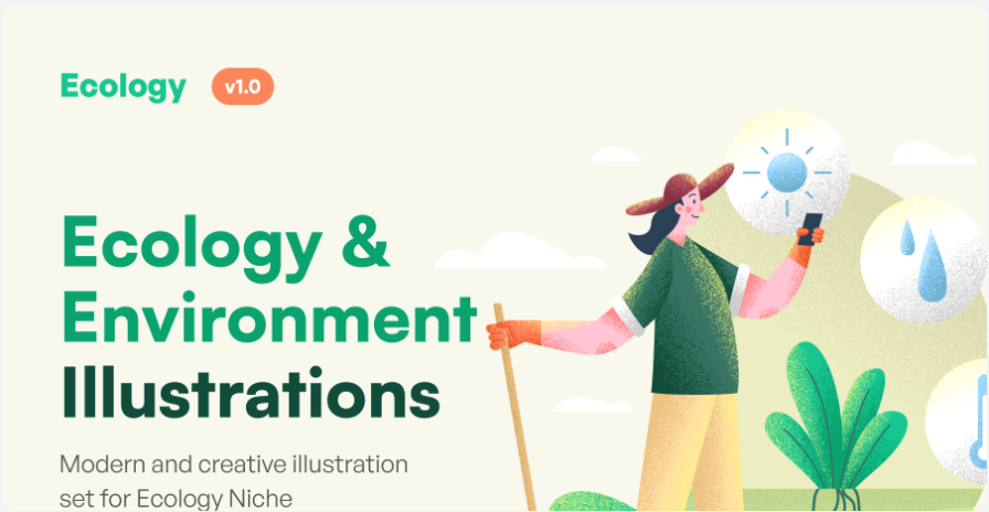 56d8d8c1-1e6c-4cc5-ad25-04d340957b2b Modern Creative Ecology and Environment Theme Vector Illustration - Image 1