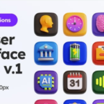 A set of 3D UI icon resource source files including obj and fbx