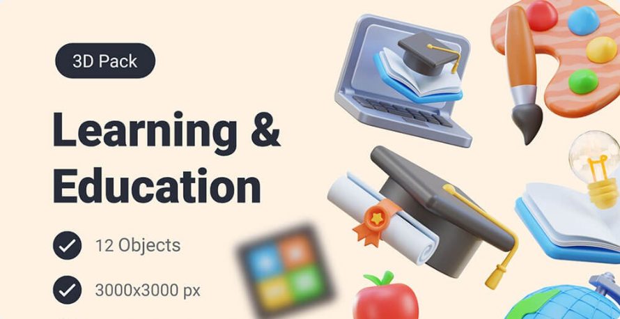 f01e1edd-888b-42a7-b9fc-e068ad1eef9d Education Learning Scenario 3D Model Blender Source Files - Image 1